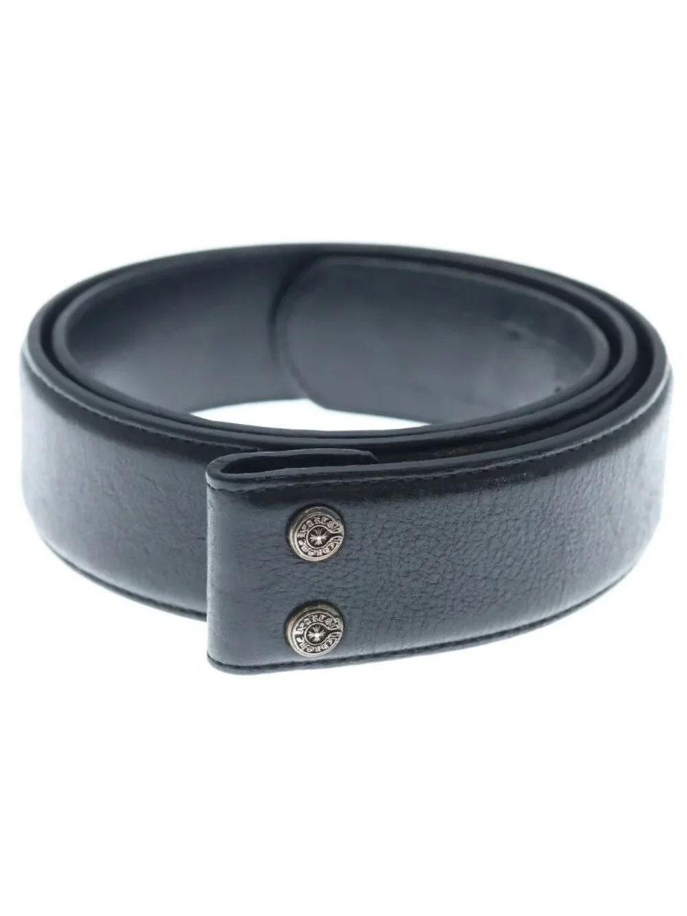 Chrome Hearts 1.5 Strap 1.5 Inch Horseshoe Rivets Leather Belt Black